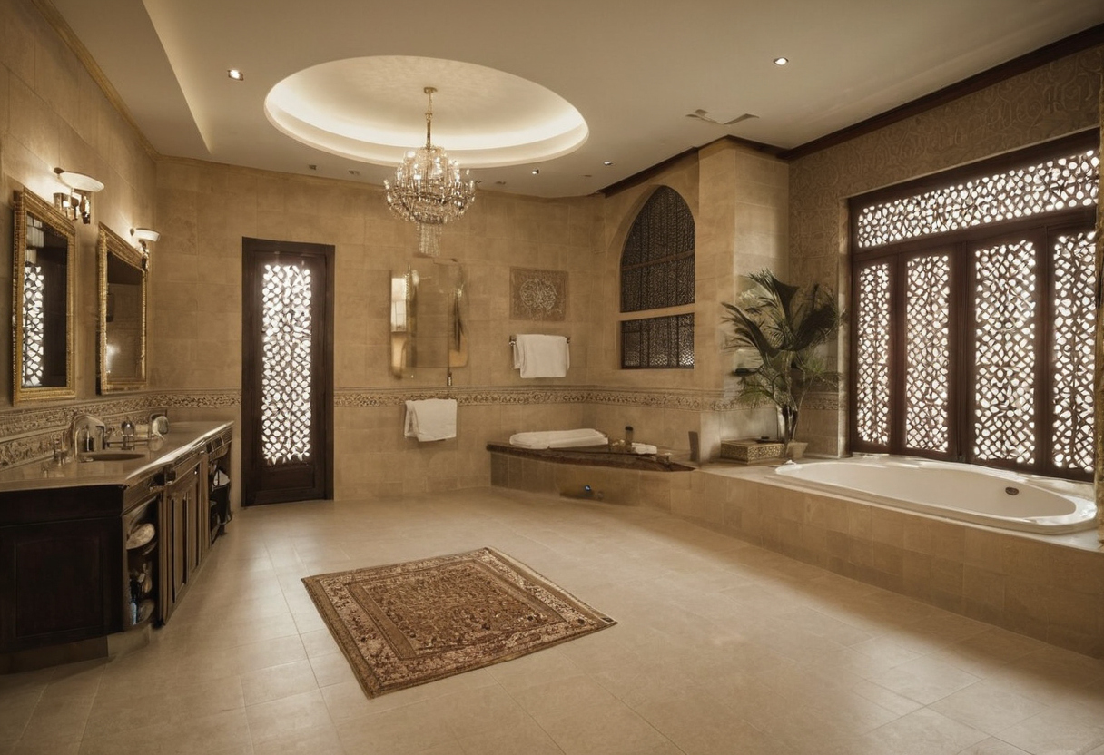 How should male guests, female guests, and family members move through a Riyadh villa interior planning detail