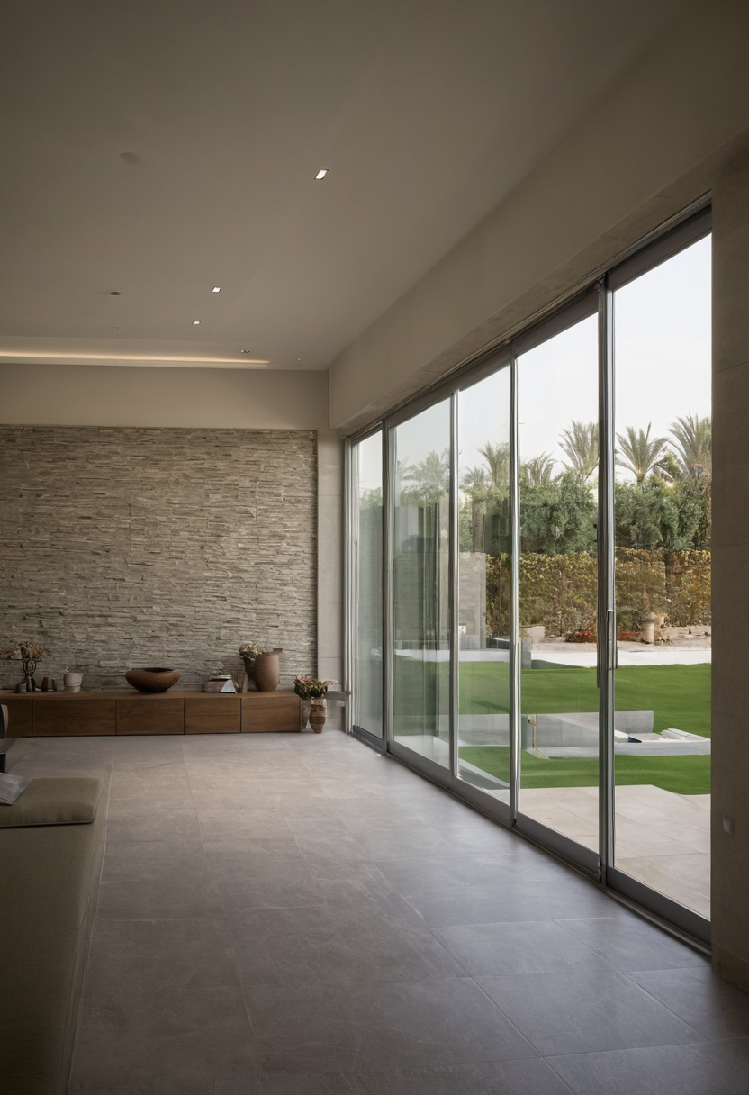 Luxury interior image showing Which glazing specifications matter for a west-facing Saudi villa